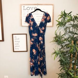 Floral midi wrap dress -ADORABLE